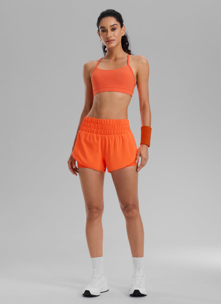 CRZ YOGA Women's Train High-Rise 2 in 1 Shorts with Pocket 3'' Sterling