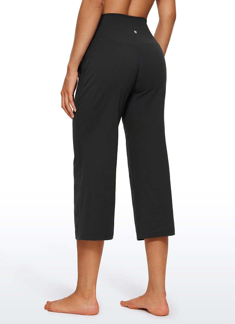 CRZ YOGA Women's Butterluxe High Rise Wide Leg Pants with Pockets 23'' Black