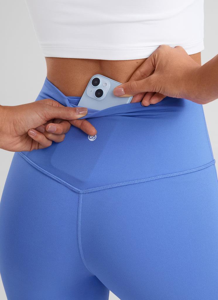 Butterluxe High Waist Flare Wide Leg Bootcut Pockets Leggings 31" Olive Green