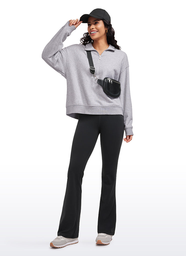 CRZ YOGA Women's Butterluxe High Waist Flare Leg Bootcut Leggings 32" Black