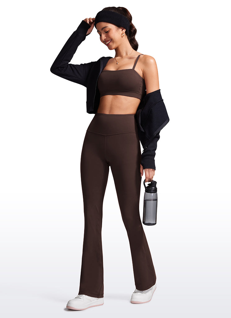 CRZ YOGA Women's Butterluxe High Waist Flare Leg Bootcut Leggings 32" Hot Fudge Brown