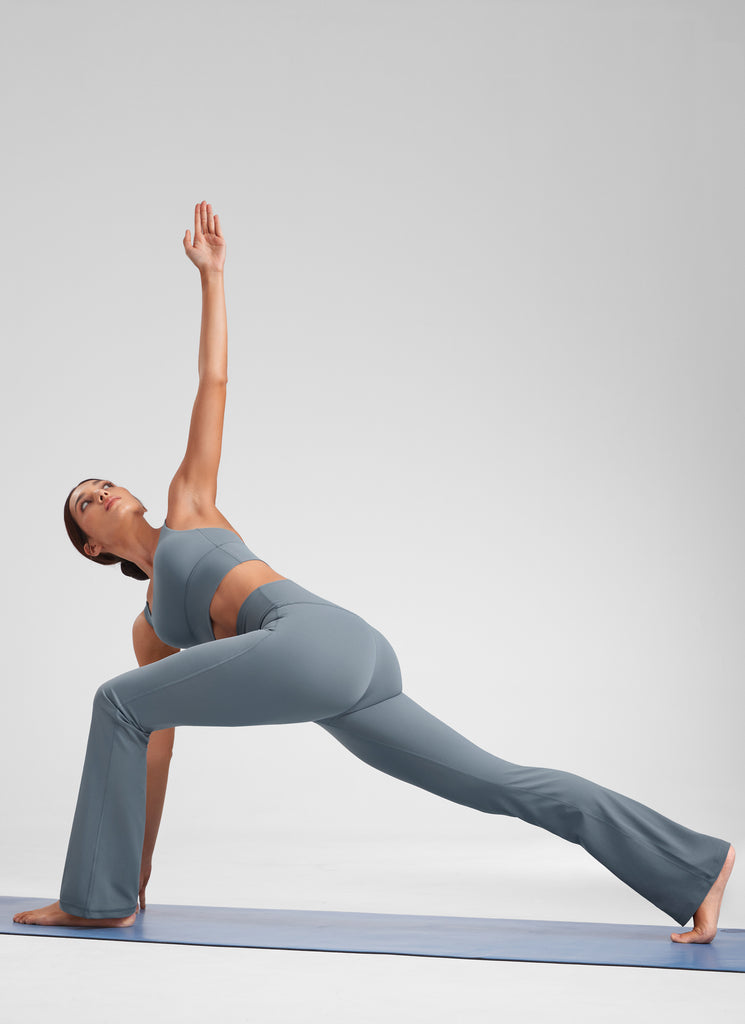 CRZ YOGA Women's Butterluxe High Waist Flare Leg Bootcut Leggings 32" Dark Forest Green