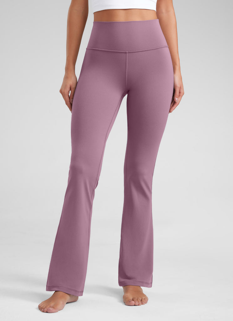 CRZ YOGA Women's Butterluxe High Waist Flare Leg Bootcut Leggings 32" Black Tie Dye Flowers