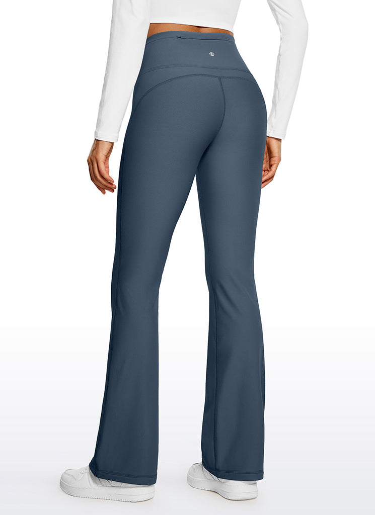 CRZ YOGA Womens Fleece Lined Flare Leggings 31" Stelindigo