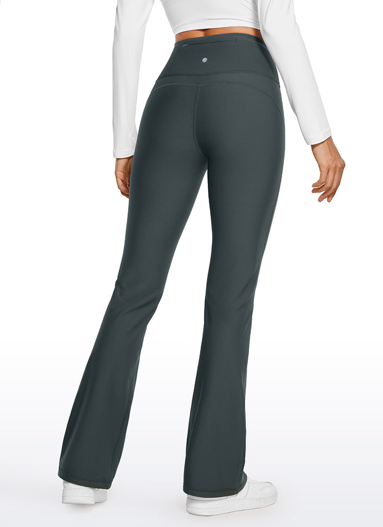 CRZ YOGA Womens Fleece Lined Flare Leggings 31" Mocha Mousse