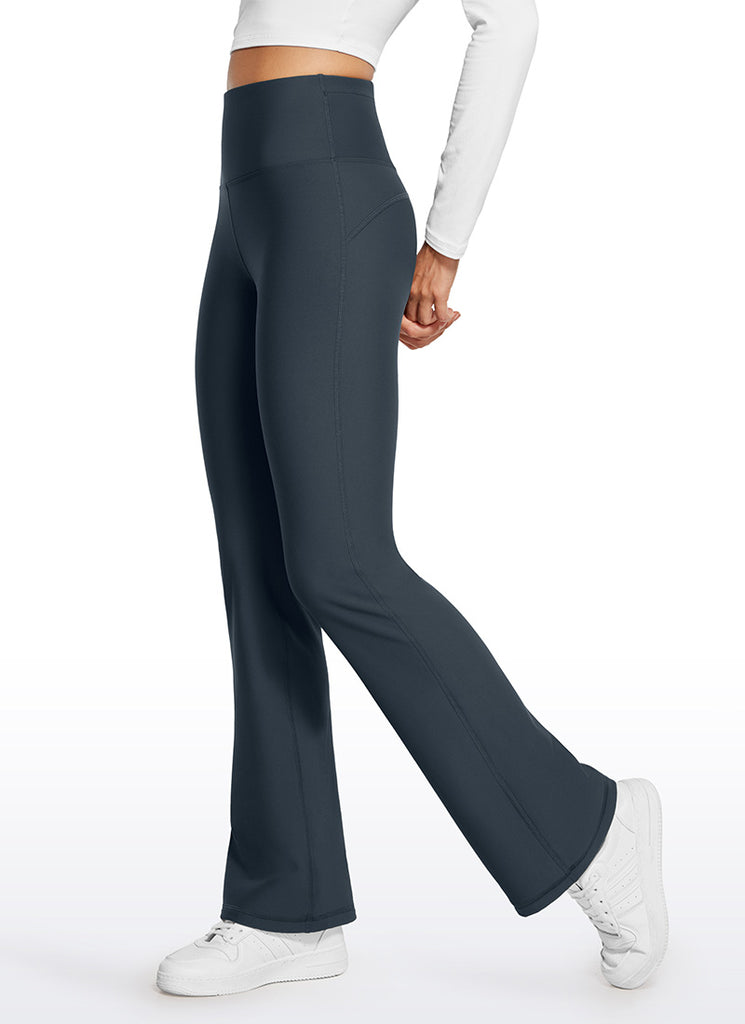 CRZ YOGA Womens Fleece Lined Flare Leggings 31" True Navy