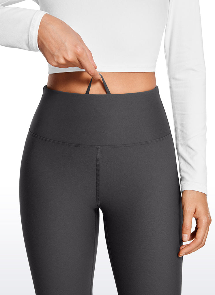 CRZ YOGA Womens Fleece Lined Flare Leggings 31" Ink Gray