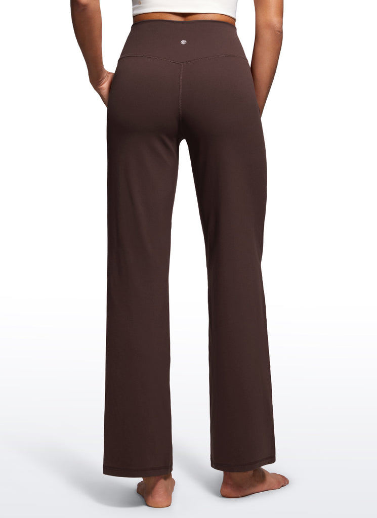 CRZ YOGA Women's Butterluxe High Rise Wide Leg Pants with Pockets 31'' True Navy