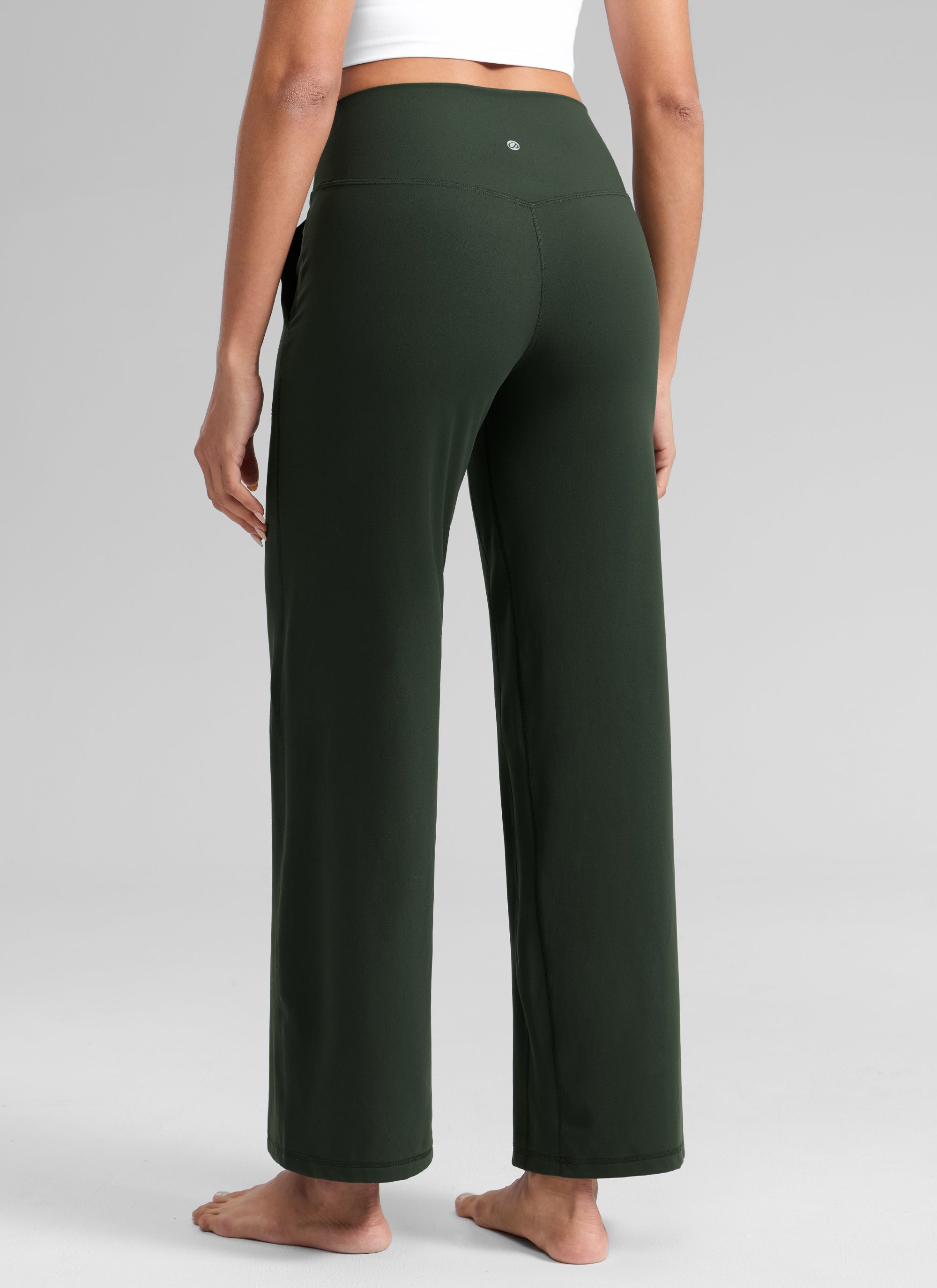 CRZ YOGA Women's Butterlift High Waisted Wide Leg Pants with Pockets True Navy