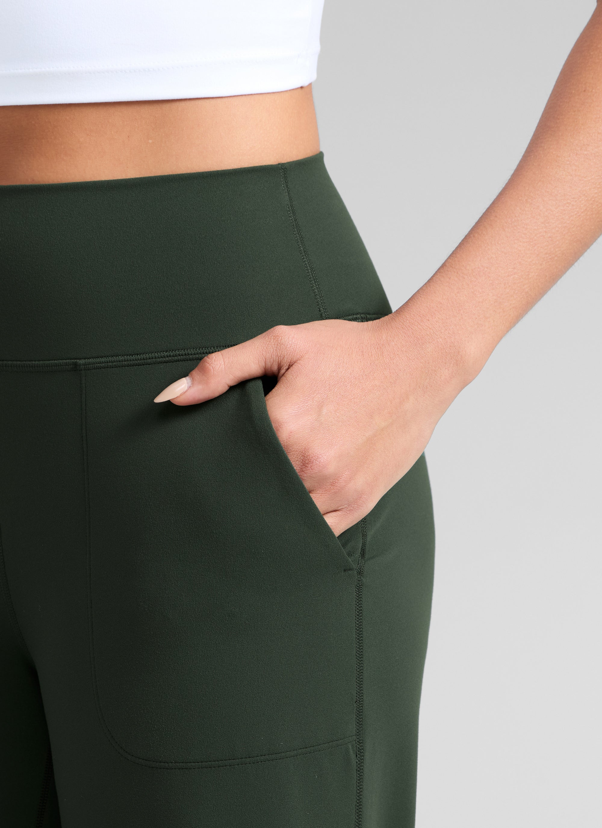 CRZ YOGA Women's Butterlift High Waisted Wide Leg Pants with Pockets True Navy