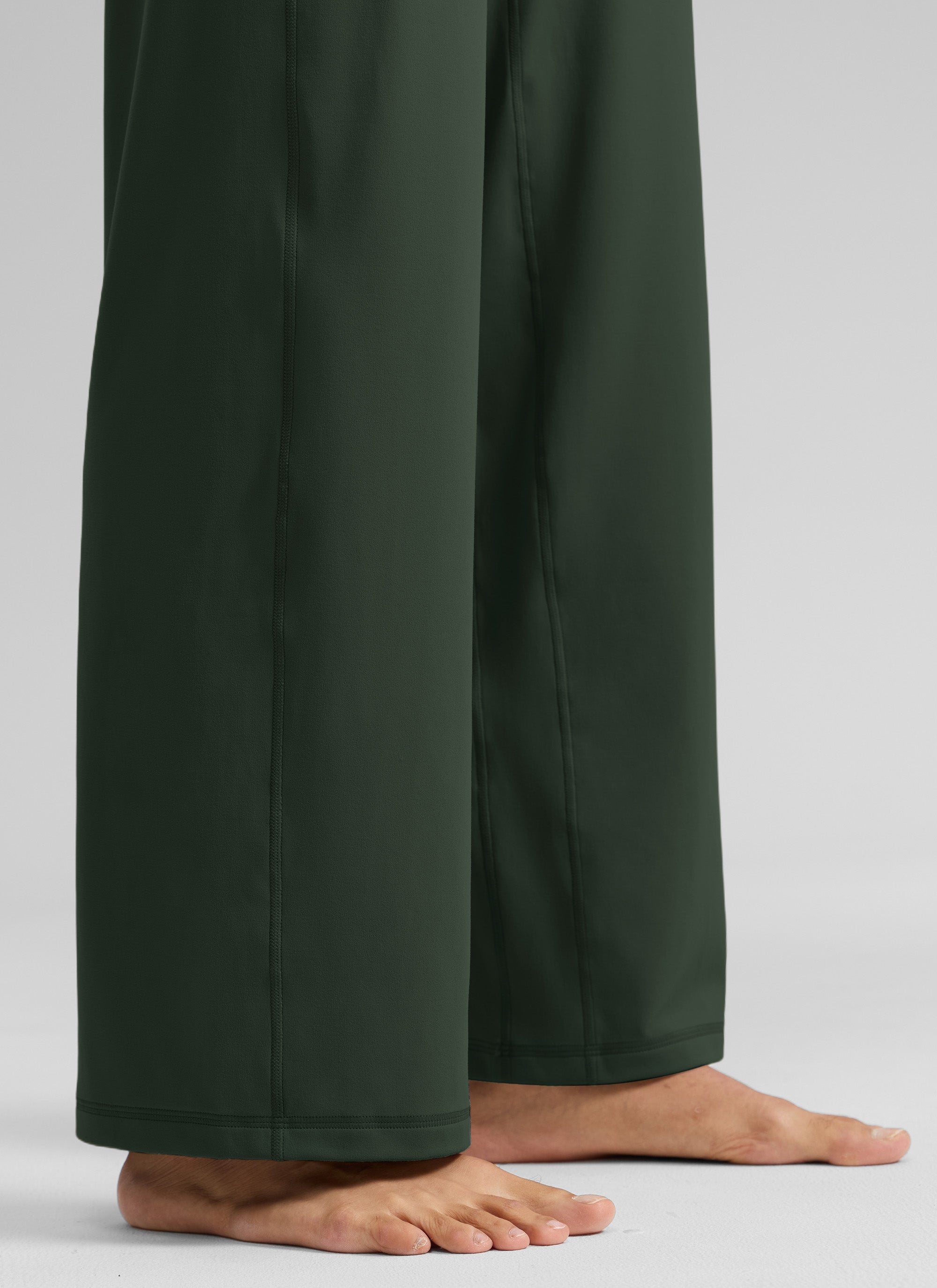 CRZ YOGA Women's Butterlift High Waisted Wide Leg Pants with Pockets Legend Green @model_info:Dany