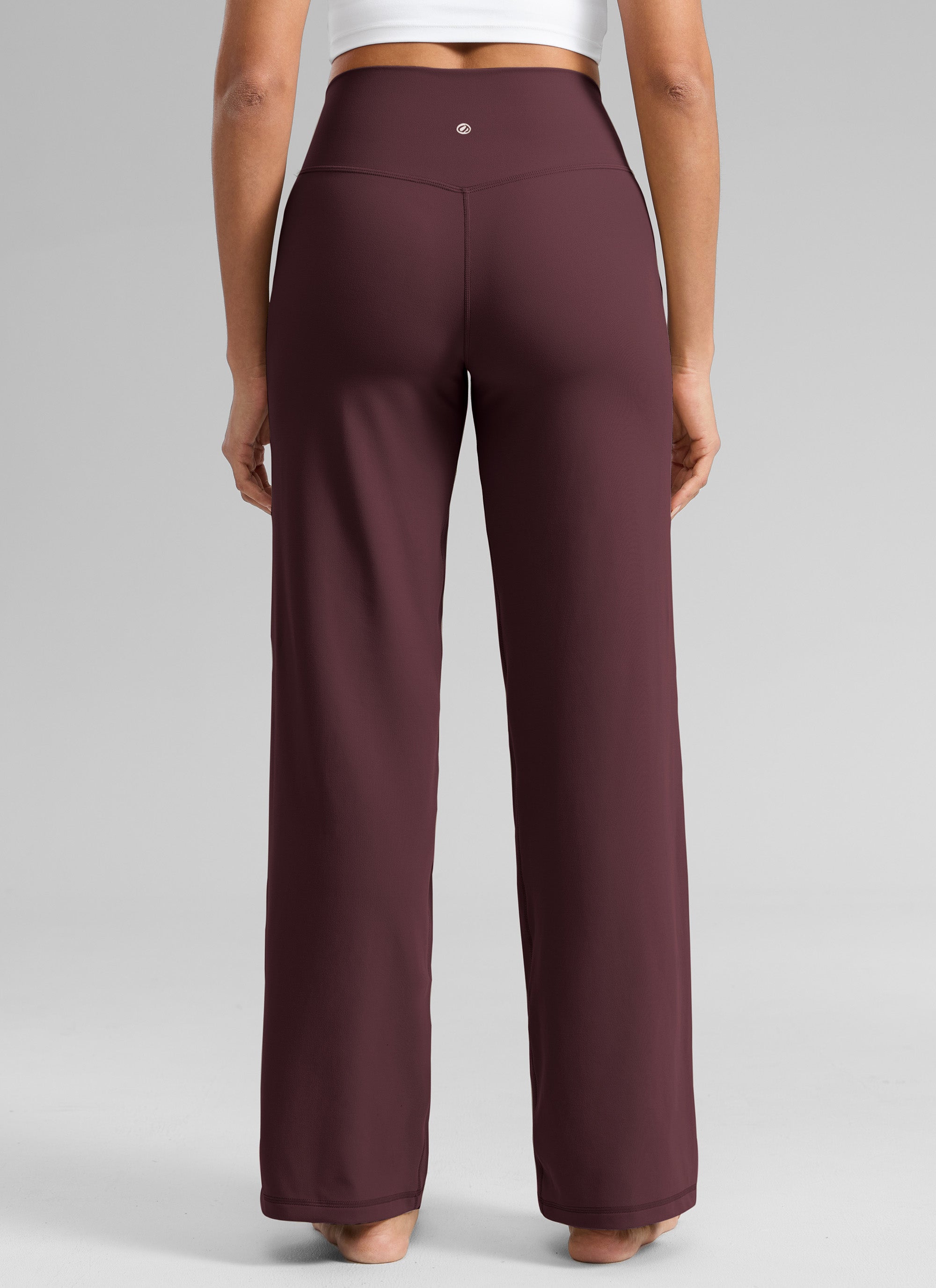 CRZ YOGA Women's Butterlift High Waisted Wide Leg Pants with Pockets Ripe Plum