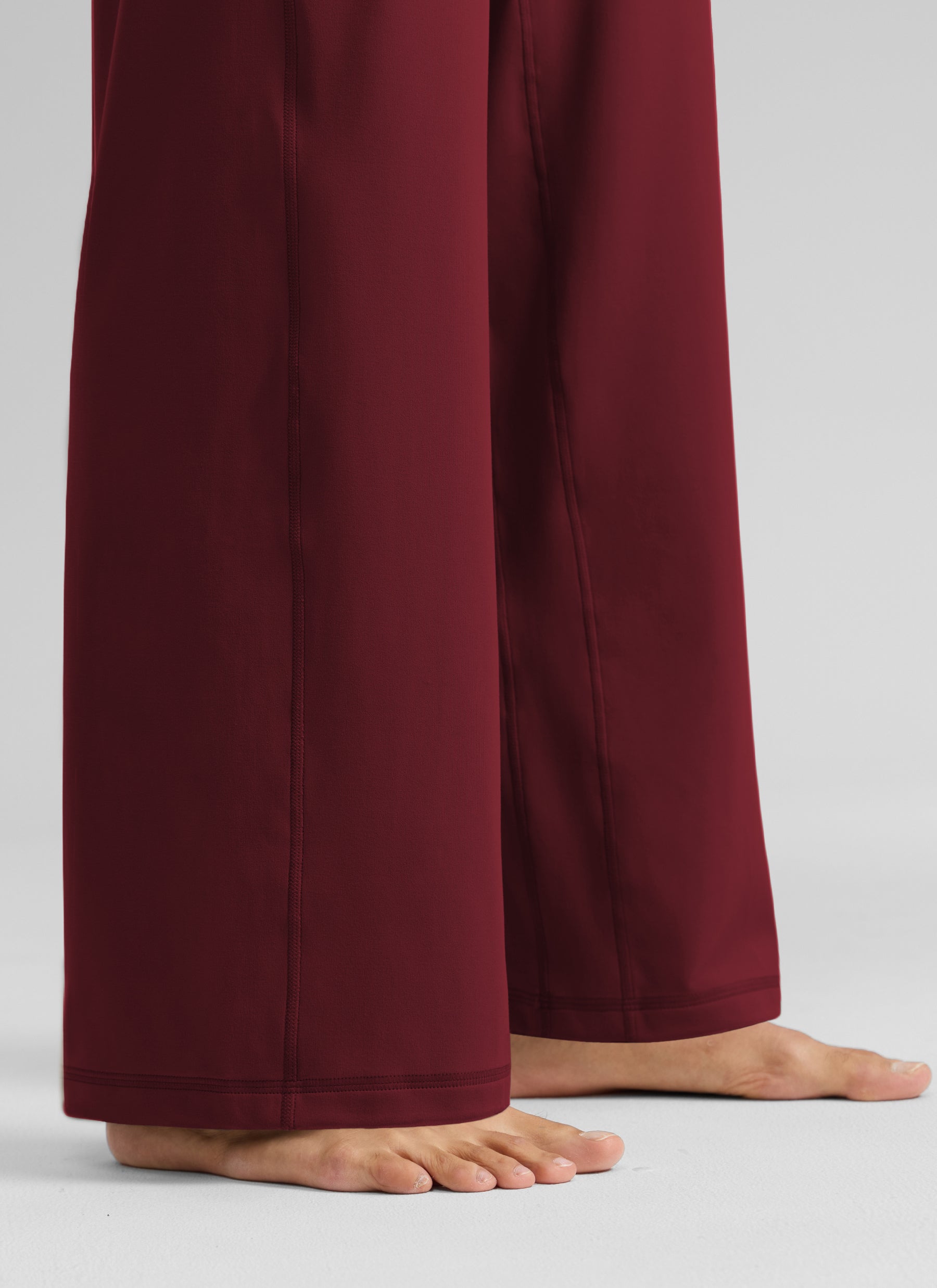 CRZ YOGA Women's Butterlift High Waisted Wide Leg Pants with Pockets Burgundy Bay @model_info:S3