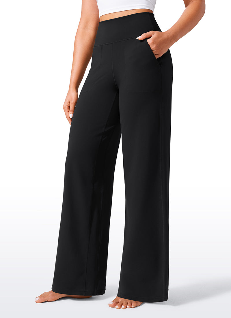 CRZ YOGA Women's Butterlift High Waisted Wide Leg Pants with Pockets 33