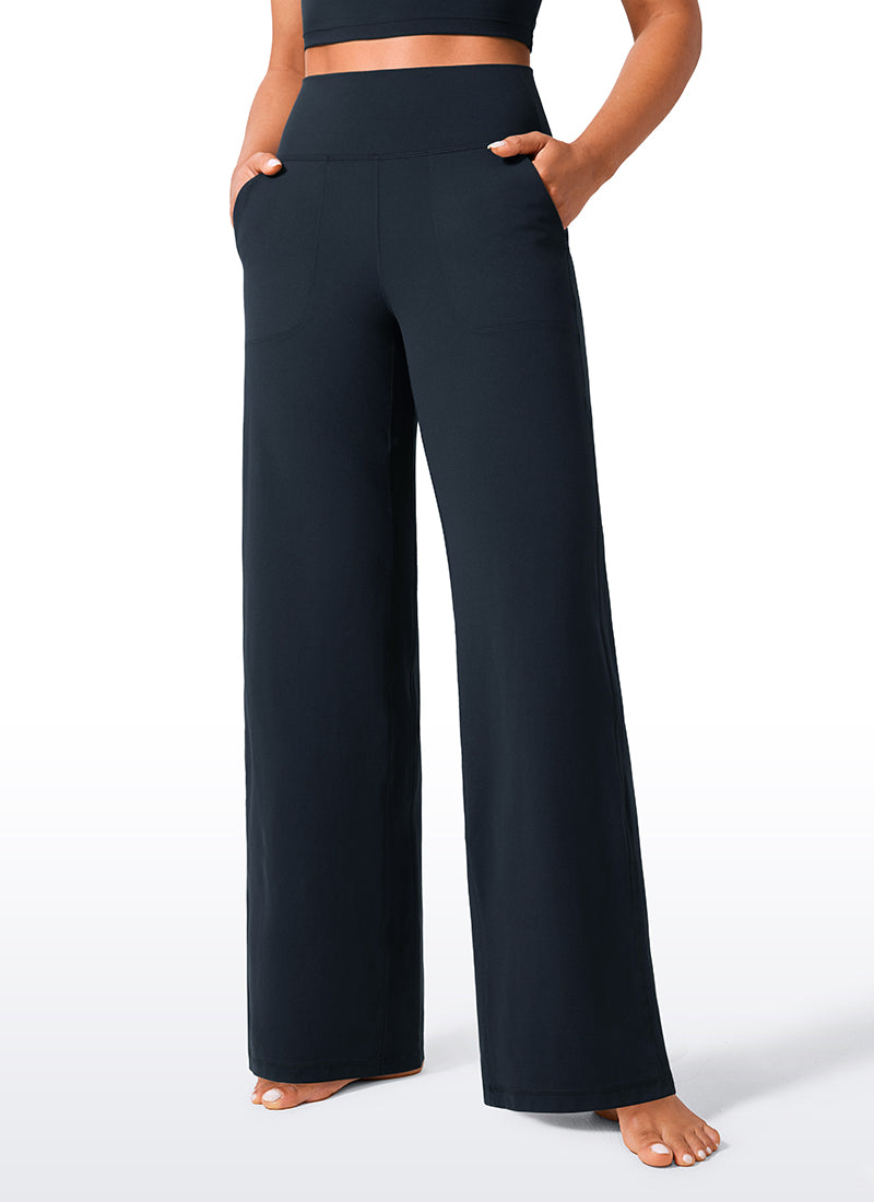 CRZ YOGA Women's Butterlift High Waisted Wide Leg Pants with Pockets 33