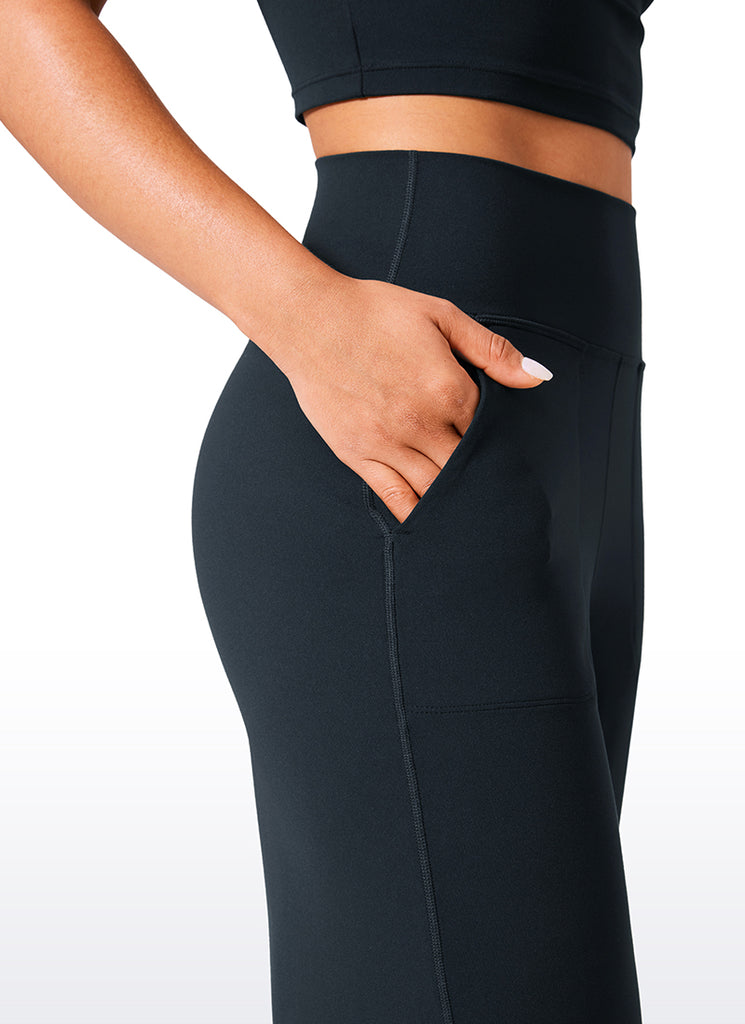 CRZ YOGA Women's Butterlift High Waisted Wide Leg Pants with Pockets 33" True Navy