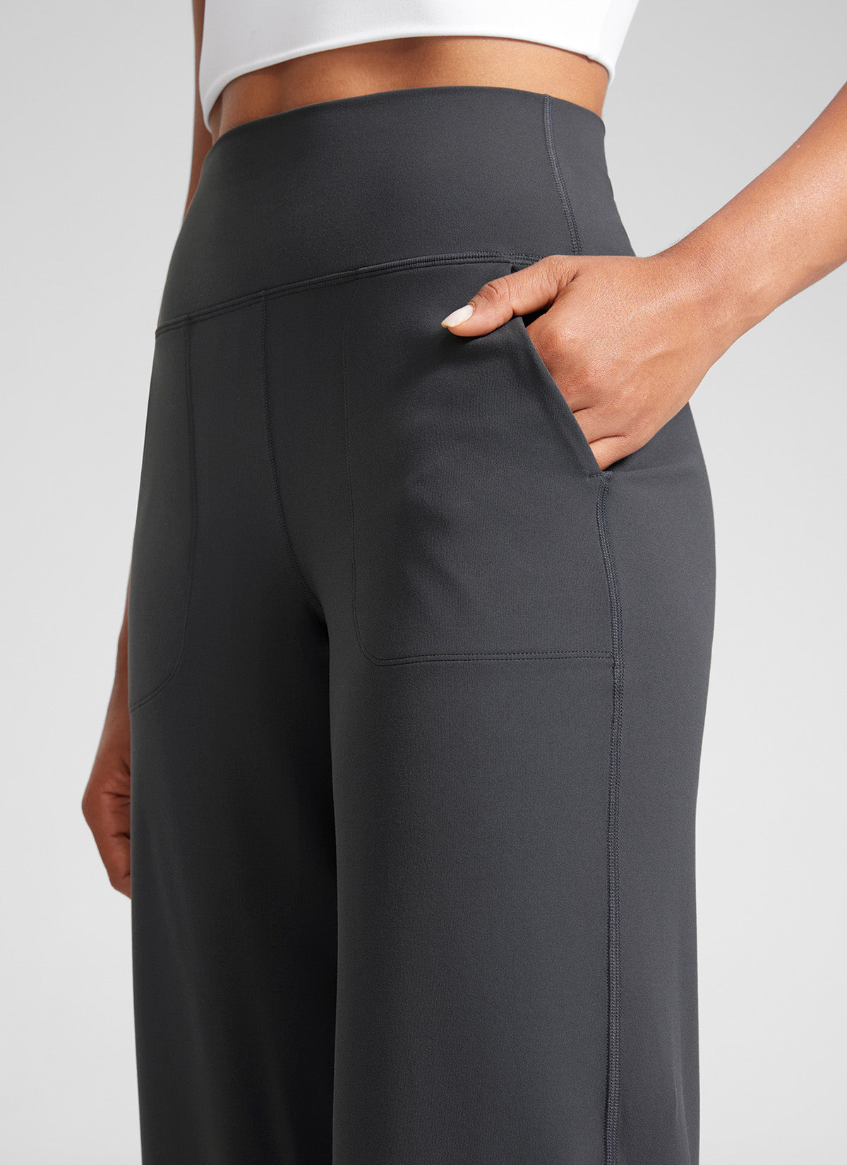 CRZ YOGA Women's Butterlift High Waisted Wide Leg Pants with Pockets 33