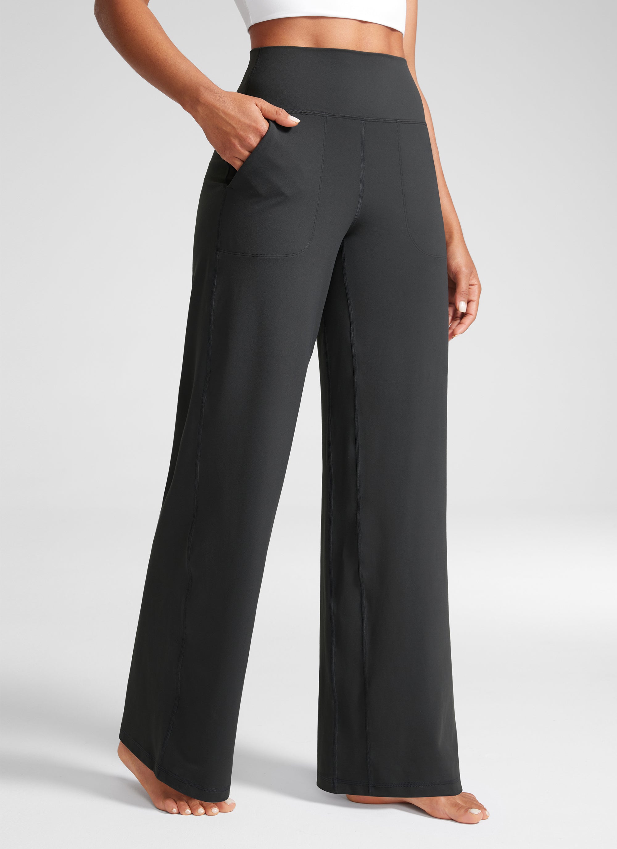 CRZ YOGA Women's Butterlift High Waisted Wide Leg Pants with Pockets 33