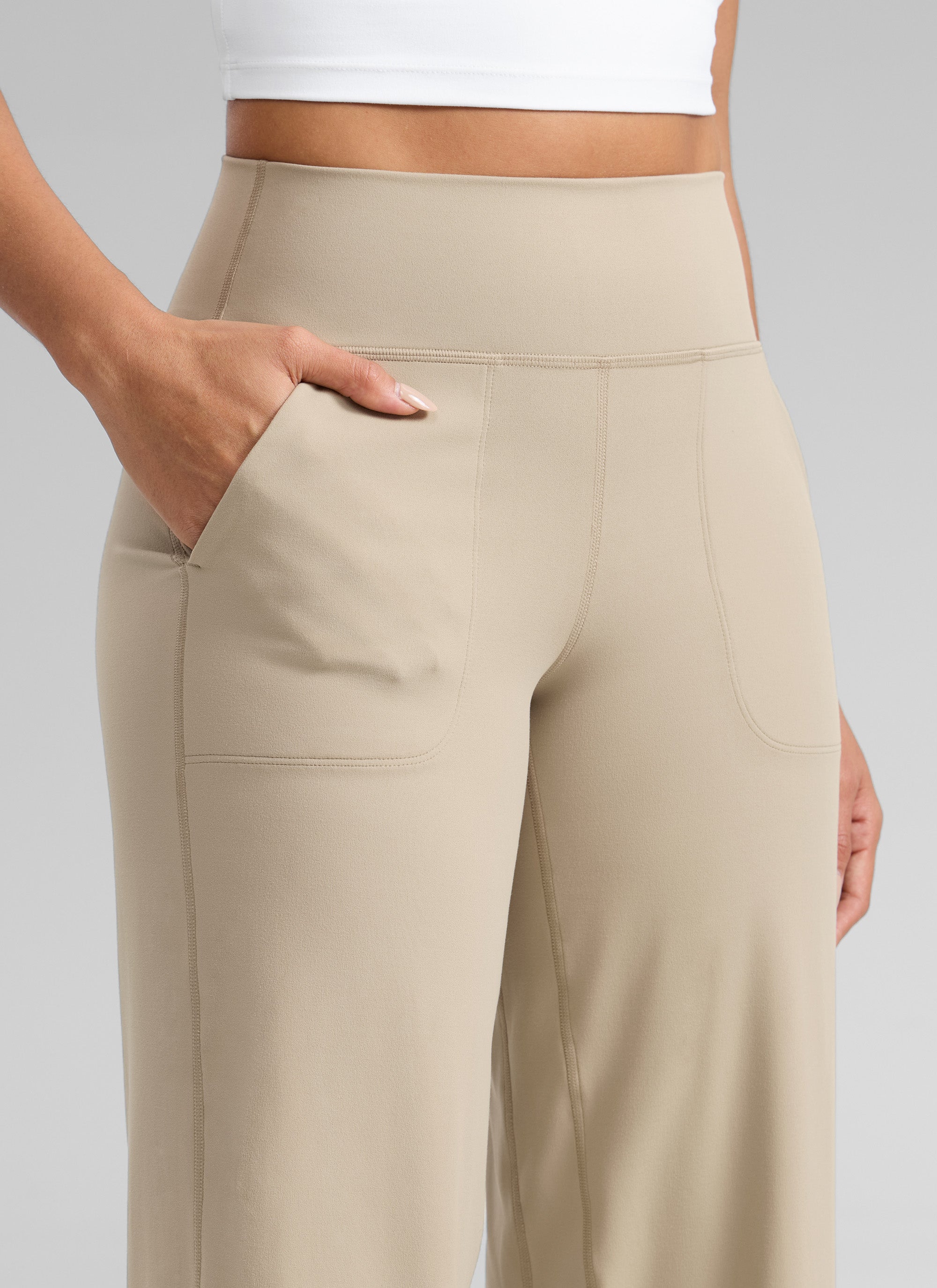 CRZ YOGA Women's Butterlift High Waisted Wide Leg Pants with Pockets 33