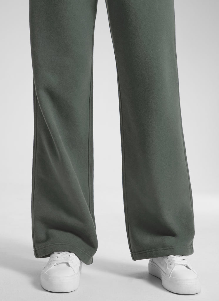 CRZ YOGA Womens Cotton Fleece Lined Straight Leg Lounge Sweatpants30'' Grey Sage