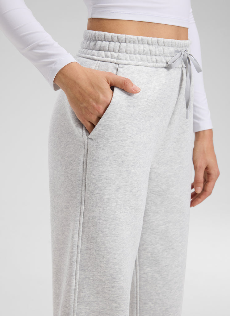 CRZ YOGA Women's Cotton Fleece Lined Casual Straight Leg Pant 32'' Ink Blue