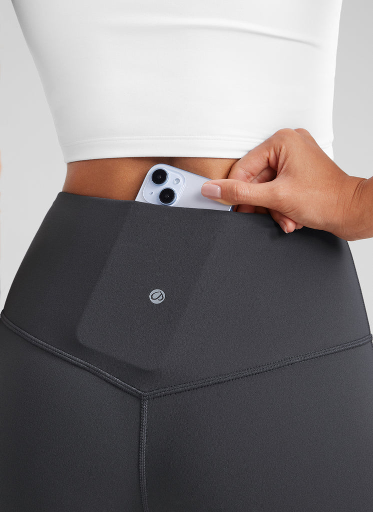 CRZ YOGA Women  Butterluxe High Waist Pockets Mini Flared Leggings 32" Mysterious Grey