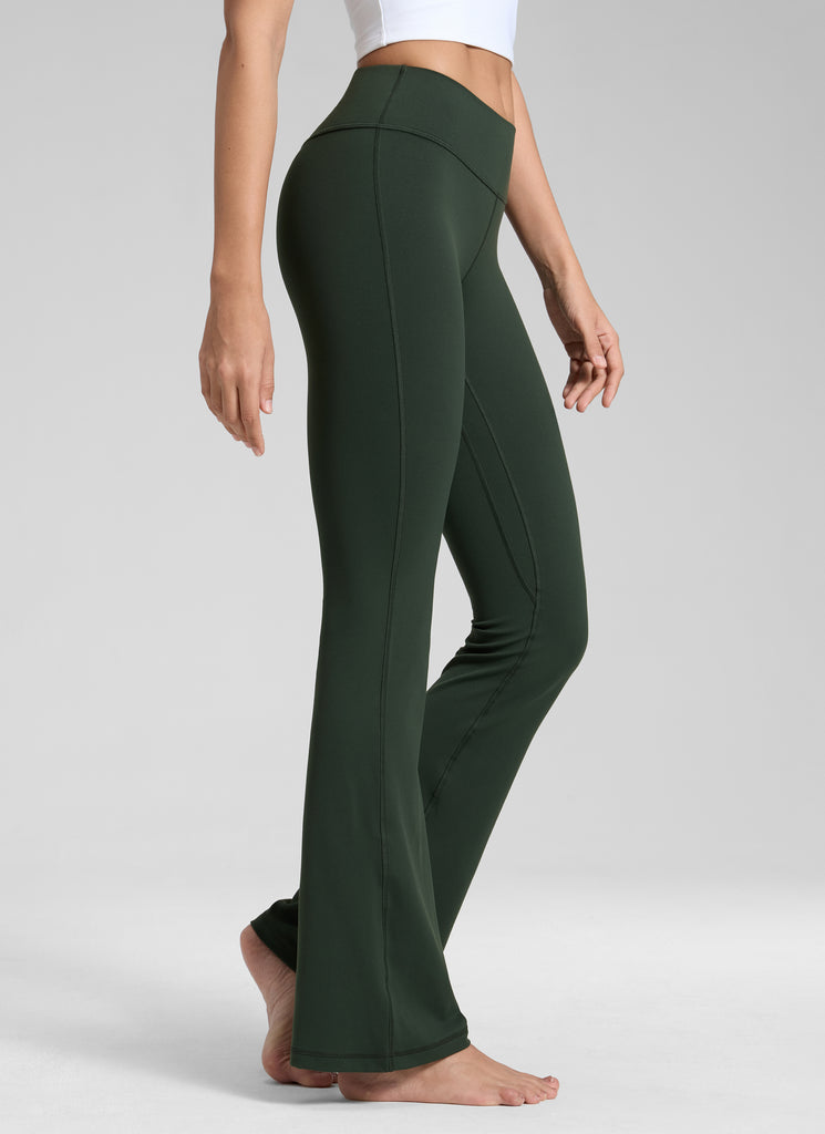 CRZ YOGA Womens Butterluxe Low Rise Flare Leggings 32" Legend Green