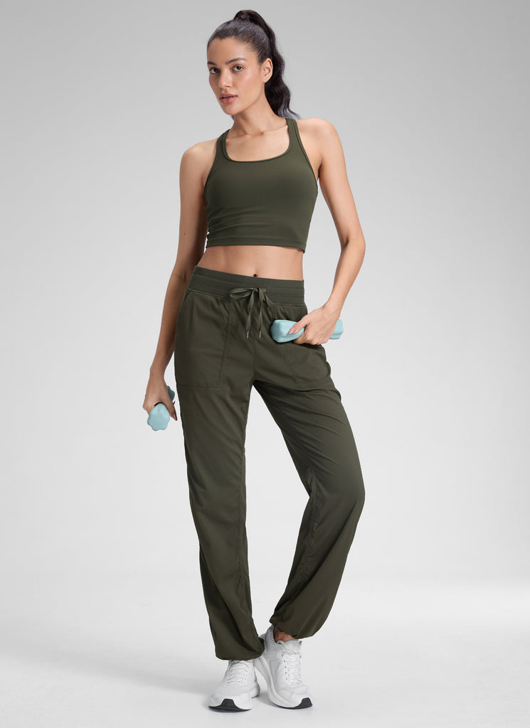 CRZ YOGA Lightweight Workout Pants for Women Straight Leg 30" Hot Fudge Brown