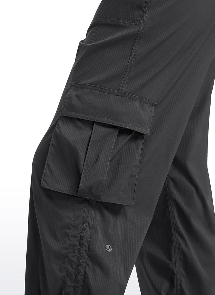 CRZ YOGA  Lightweight Workout Straight Leg Pocket Casual Cargo Pants Ink Gray