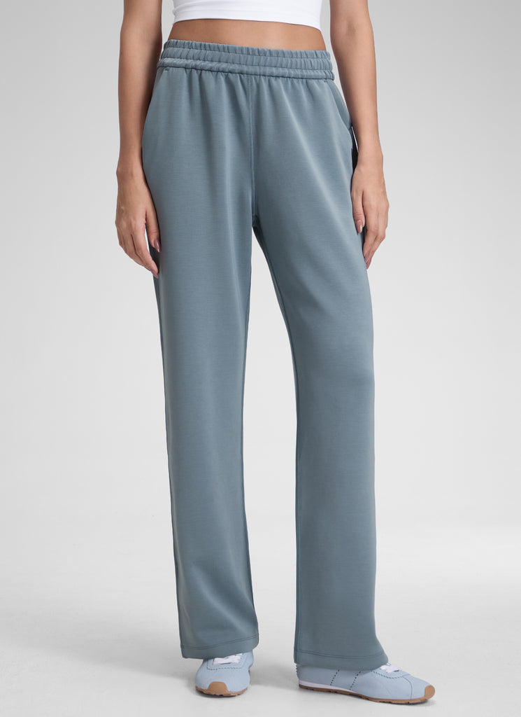 CRZ YOGA Women's SoftAura High Rise Wide Leg Pants with Pockets 31'' Coffee Brown