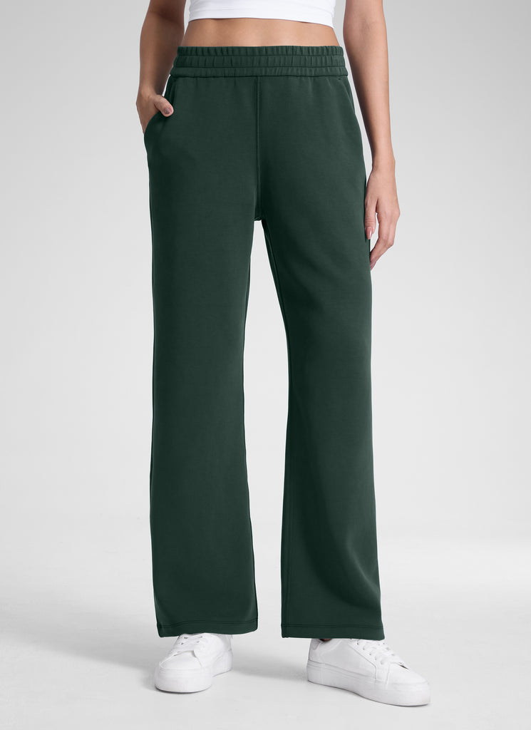 CRZ YOGA Women's SoftAura High Rise Wide Leg Pants with Pockets 31'' Legend Green