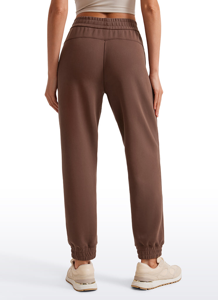 CRZ YOGA Women SoftAura Sweatpants High Waisted Pockest Joggers 28" Coffee Brown