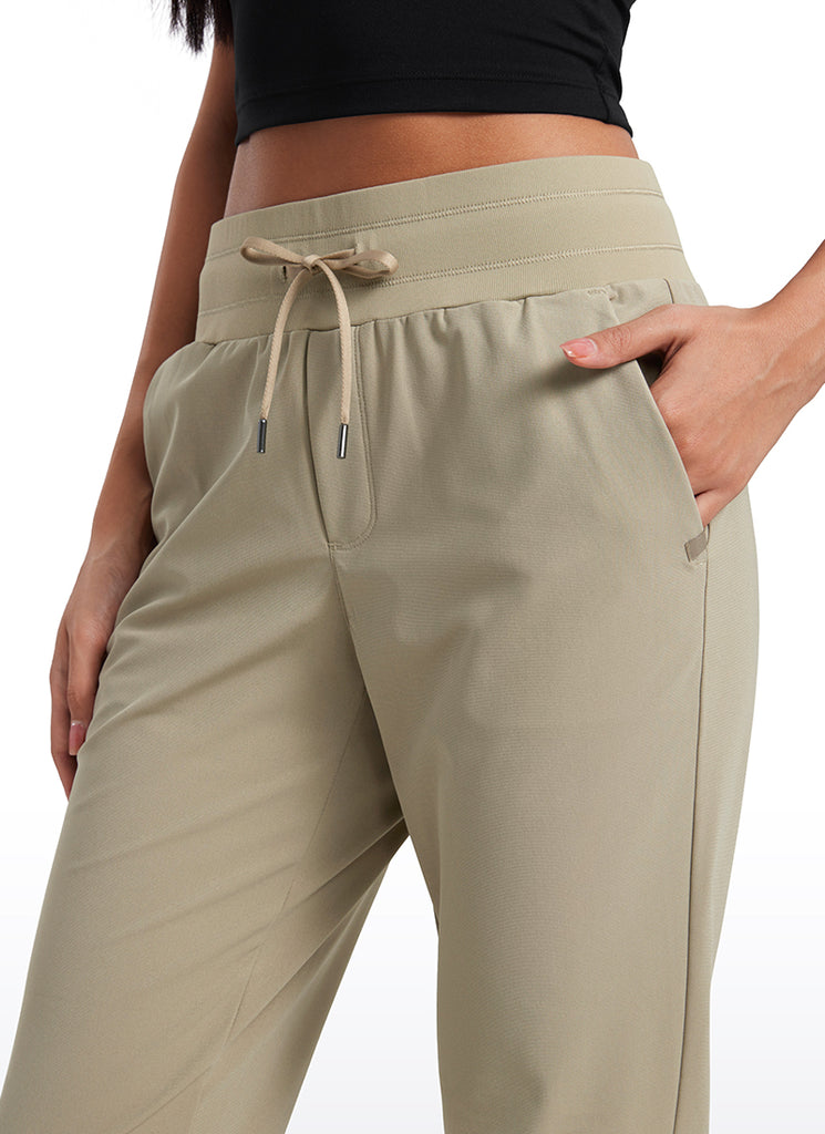 CRZ YOGA Women's Golf All-day Slim-Fit Joggers 27.5'' with pockets Light Army Green