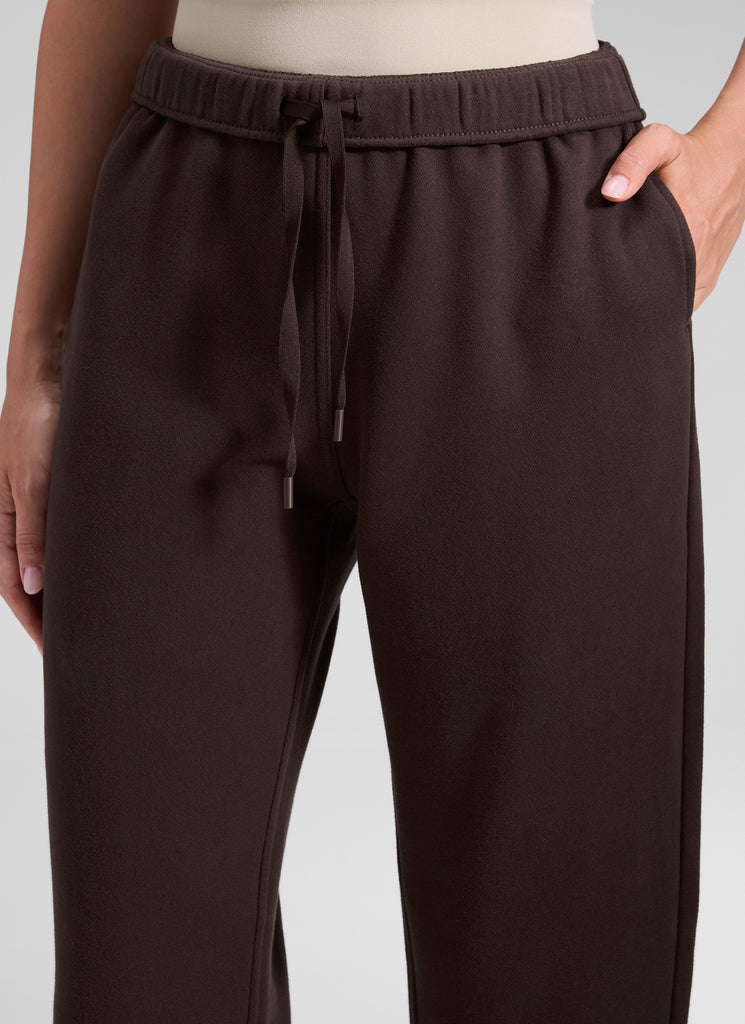 CRZ YOGA Women's Fleece Lined High Rise Drastring Pocket Sweatpants Hot Fudge Brown