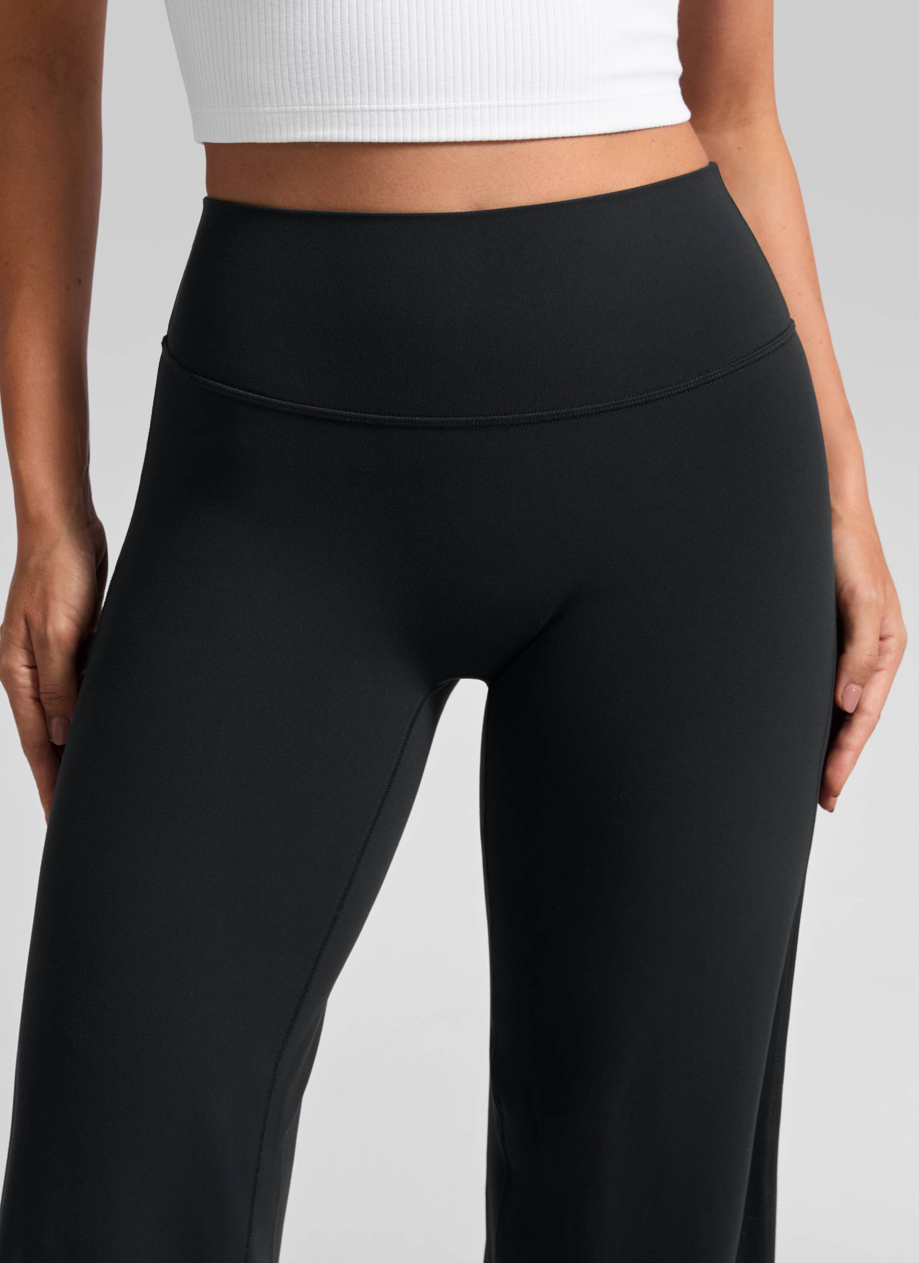 CRZ YOGA Women's Softretch Workout No Front Seam Wide Leg Pant 32