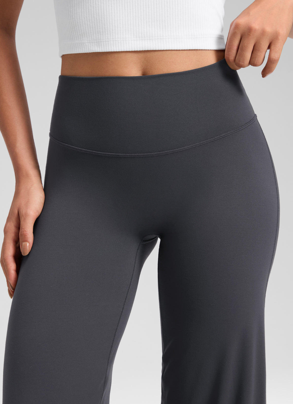 CRZ YOGA Women's Softretch Workout No Front Seam Wide Leg Pant 32