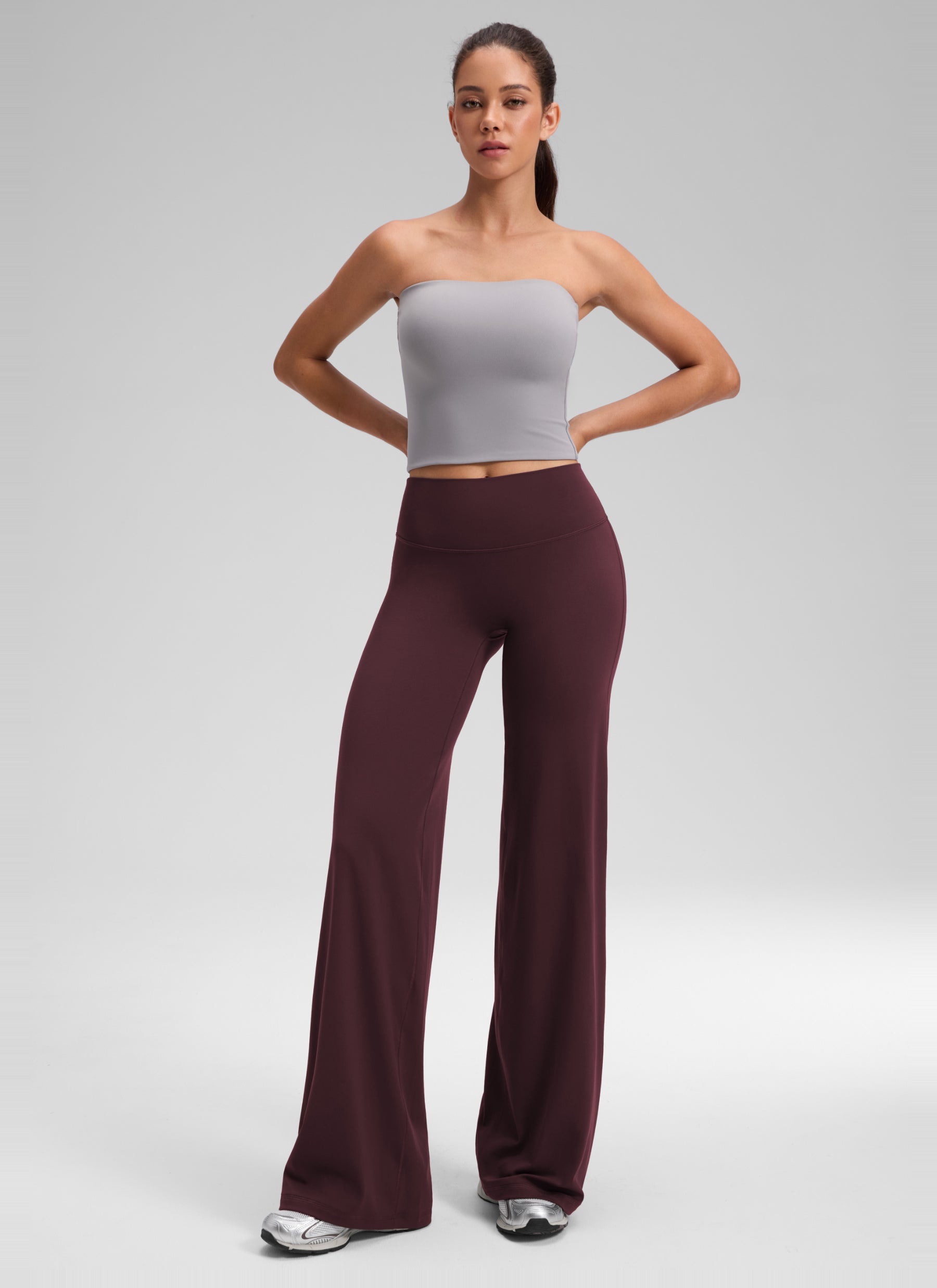 CRZ YOGA Women's Softretch Workout No Front Seam Wide Leg Pant 30