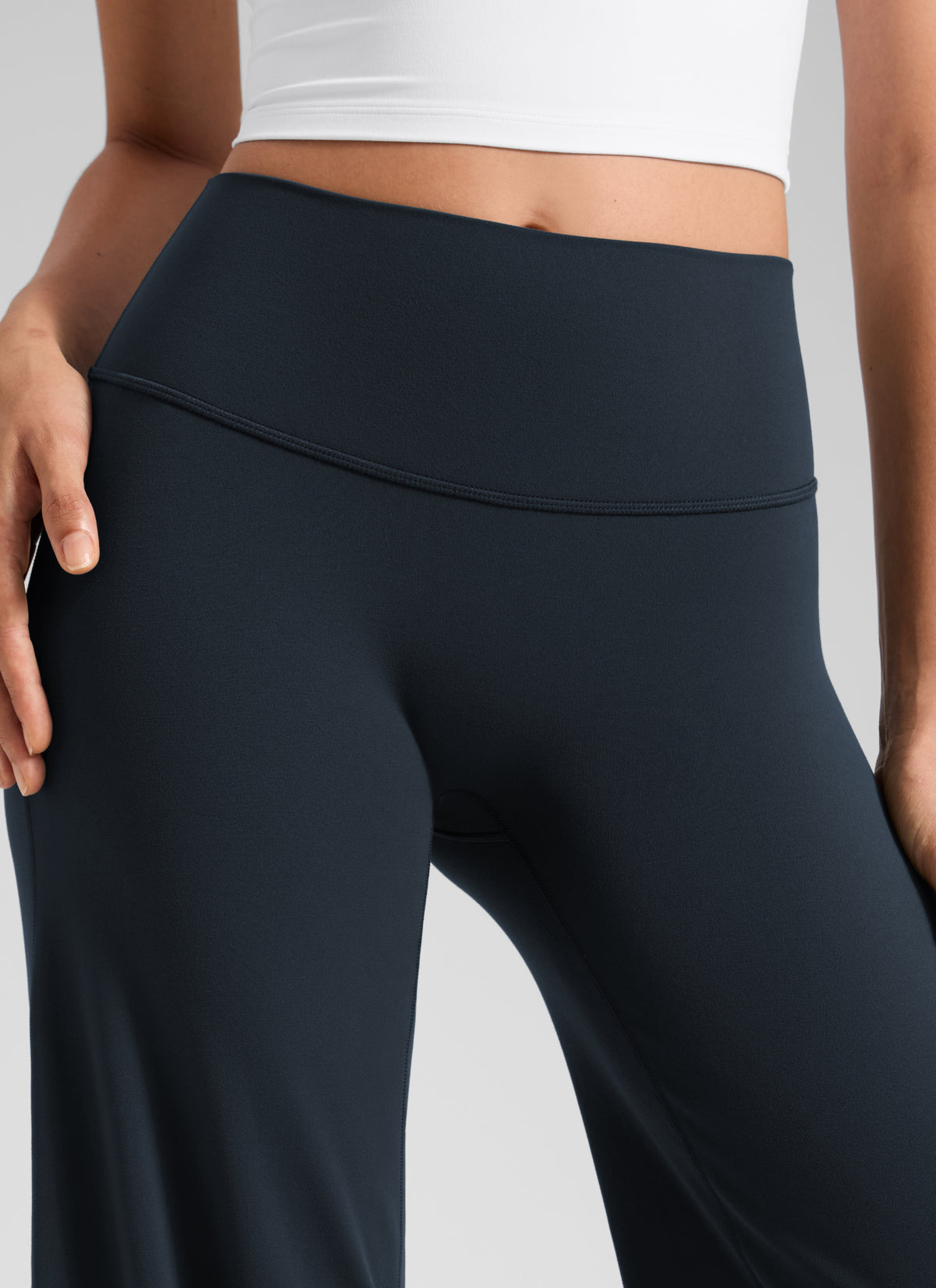 CRZ YOGA Women's Softretch Workout No Front Seam Wide Leg Pant 28