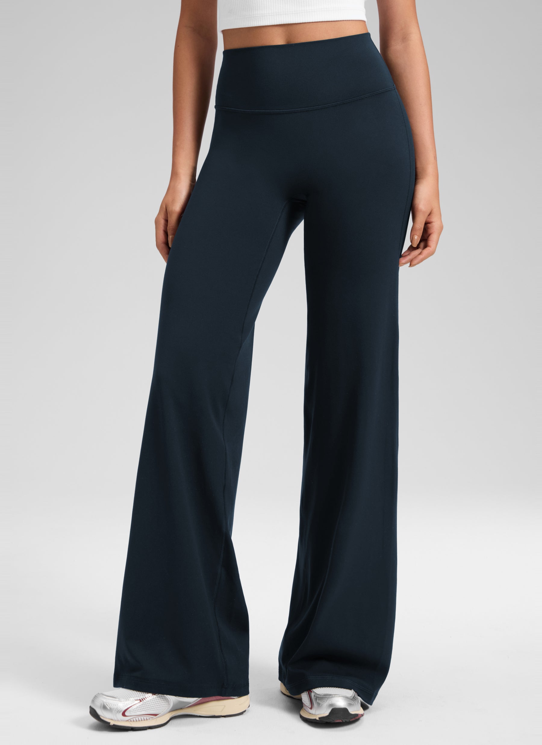 CRZ YOGA Women's Softretch Workout No Front Seam Wide Leg Pant 28