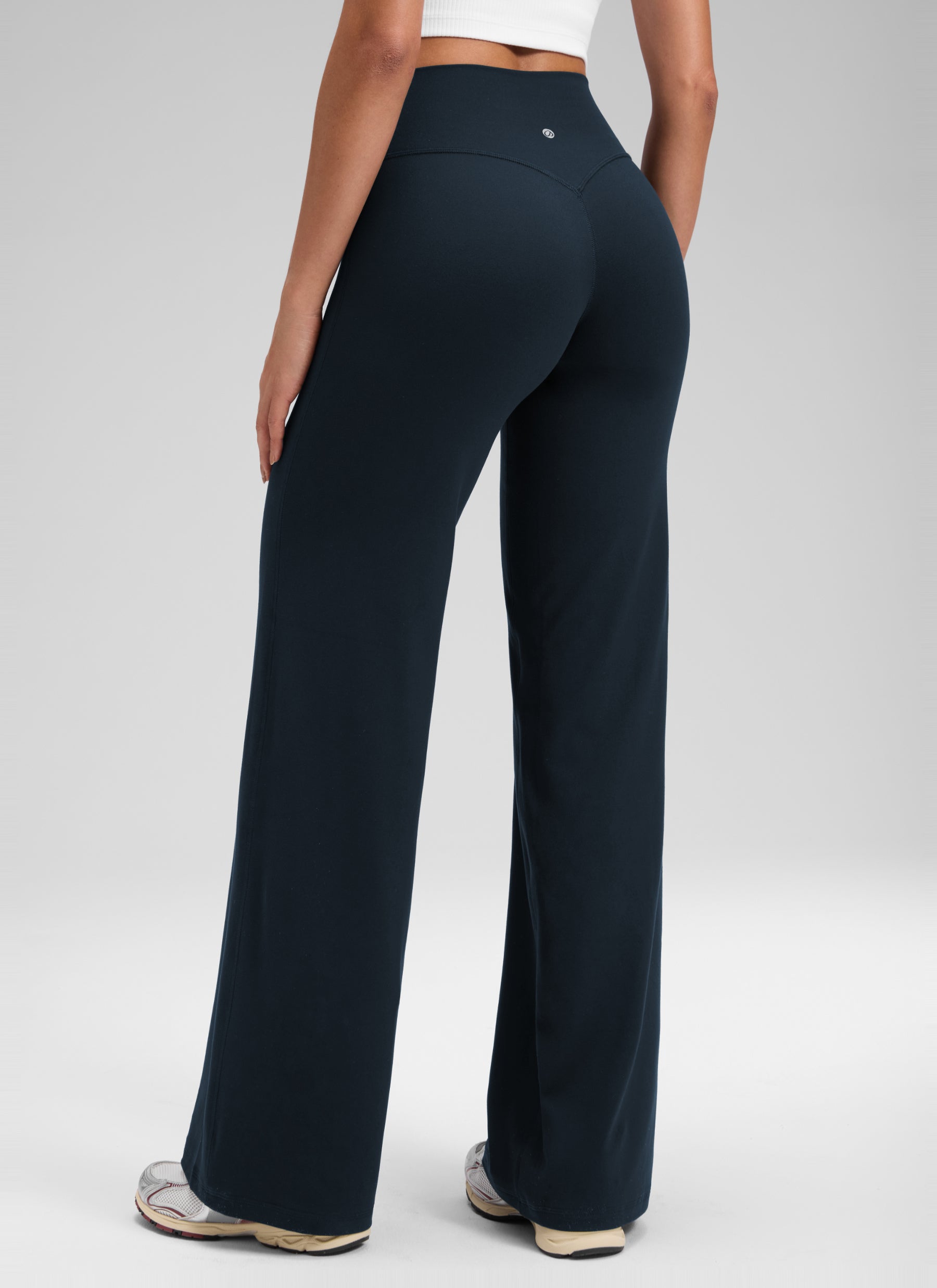 CRZ YOGA Women's Softretch Workout No Front Seam Wide Leg Pant 28