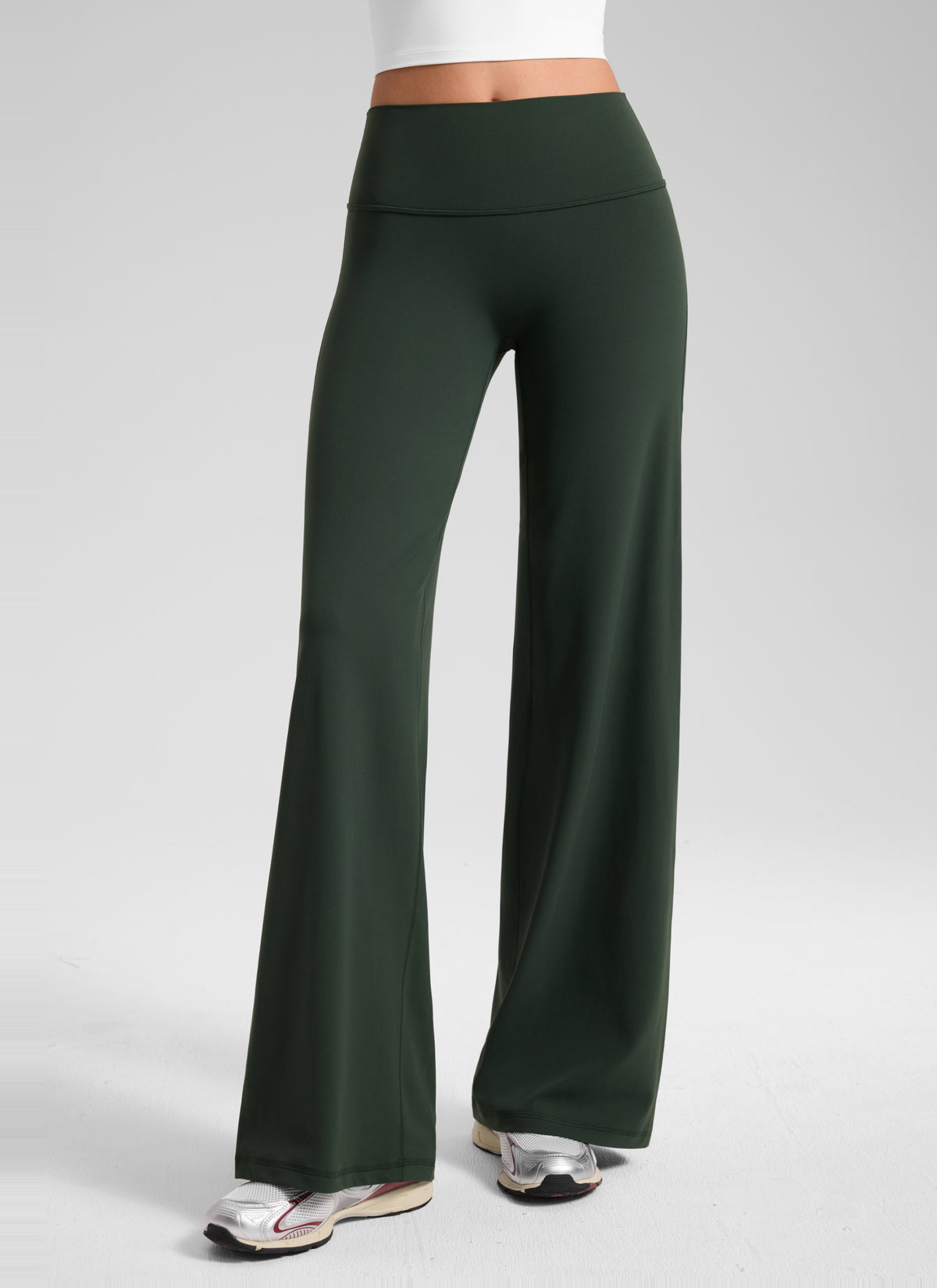 CRZ YOGA Women's Softretch Workout No Front Seam Wide Leg Pant 28