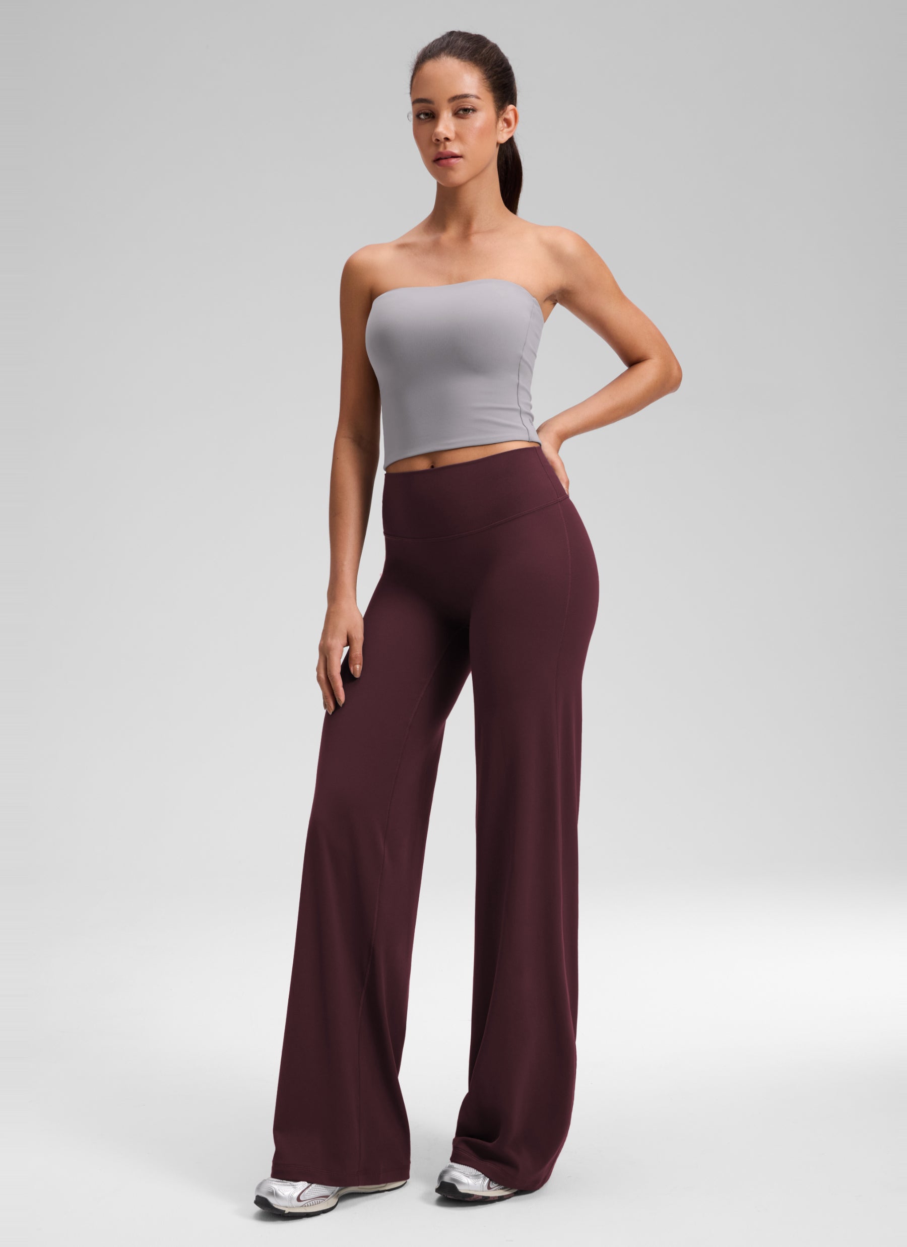 CRZ YOGA Women's Softretch Workout No Front Seam Wide Leg Pant 32