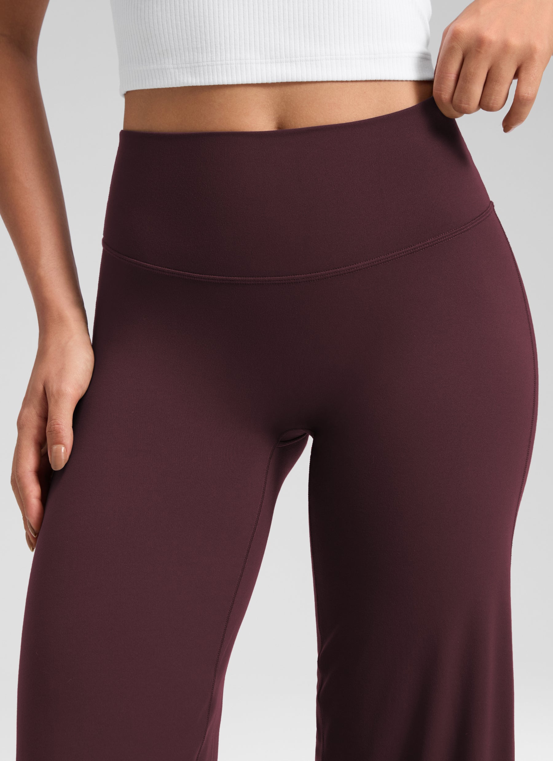 CRZ YOGA Women's Softretch Workout No Front Seam Wide Leg Pant 32