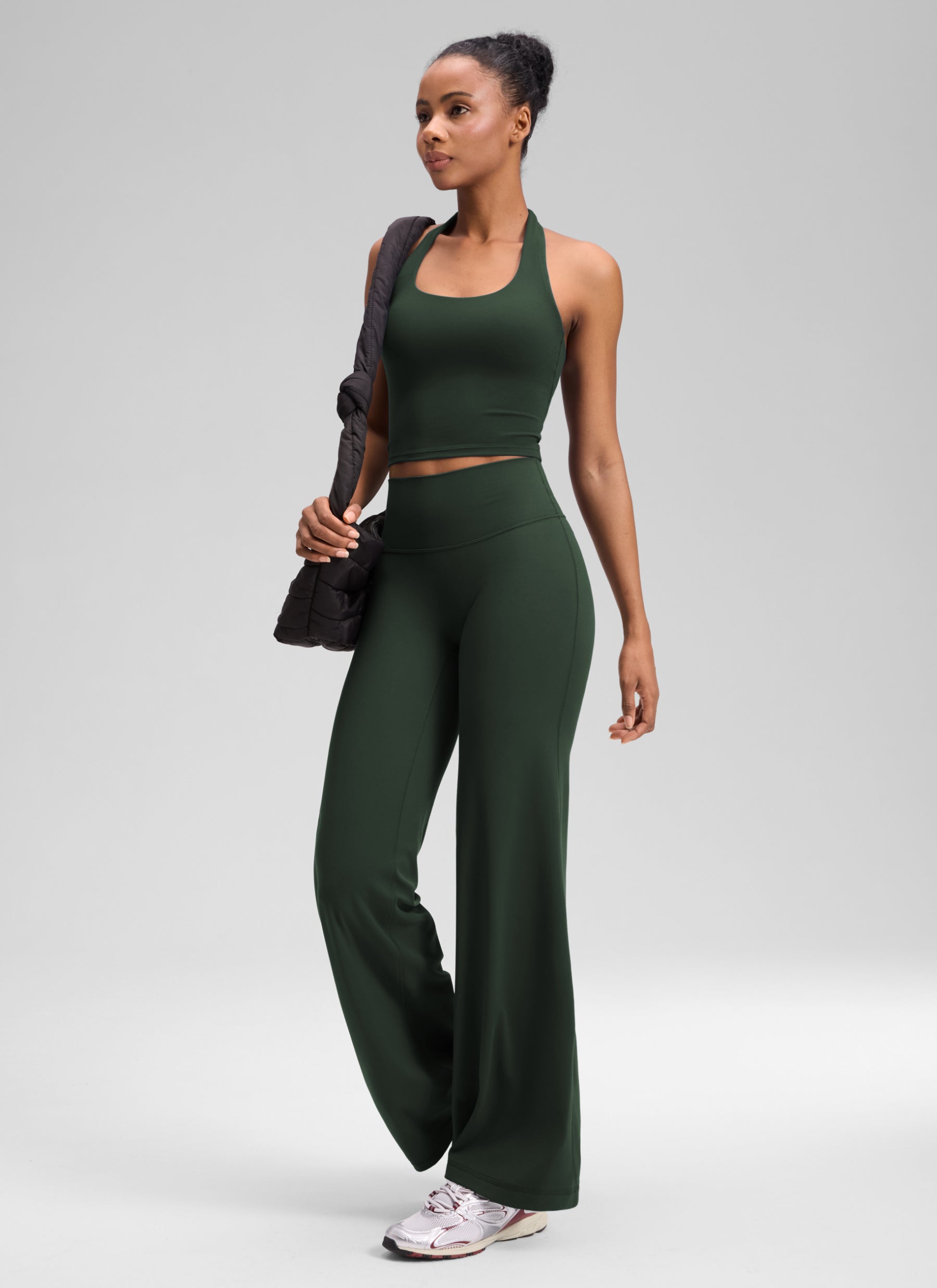 CRZ YOGA Women's Softretch Workout No Front Seam Wide Leg Pant 32