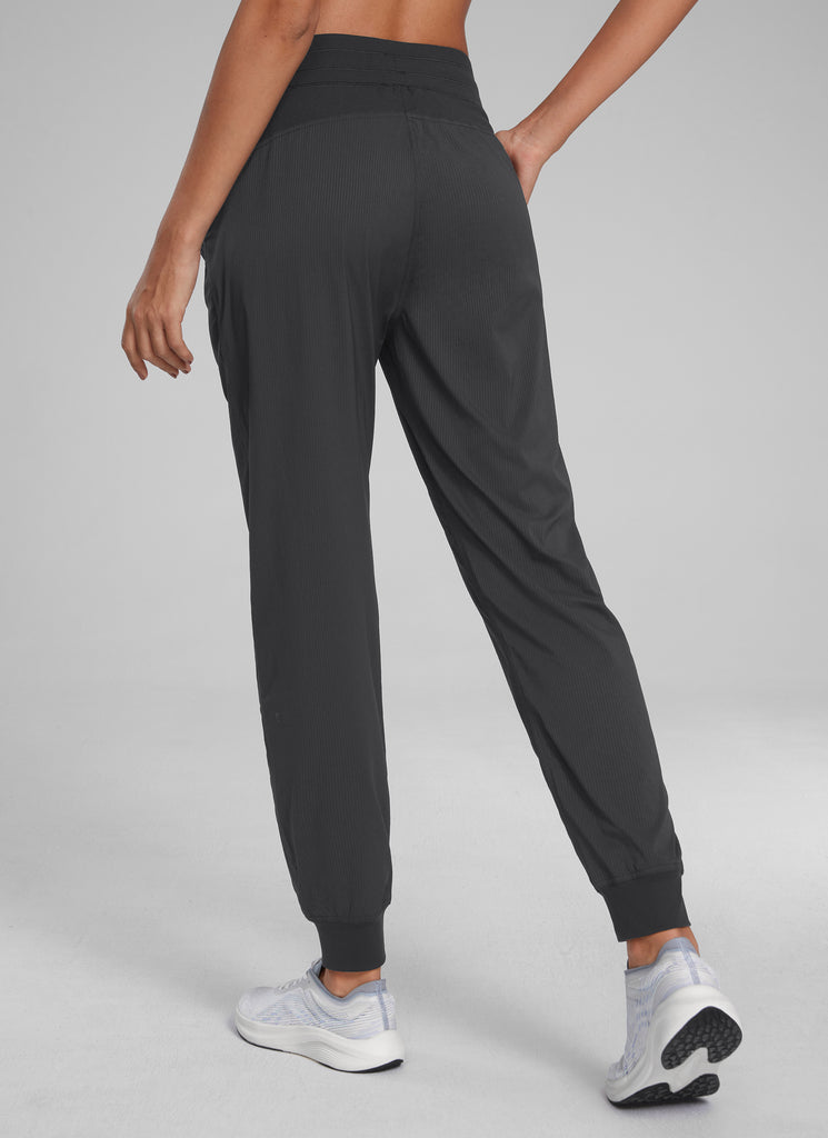 CRZ YOGA Women's Travel Classic Fit Striped Joggers 28'' Ruched Ink Blue