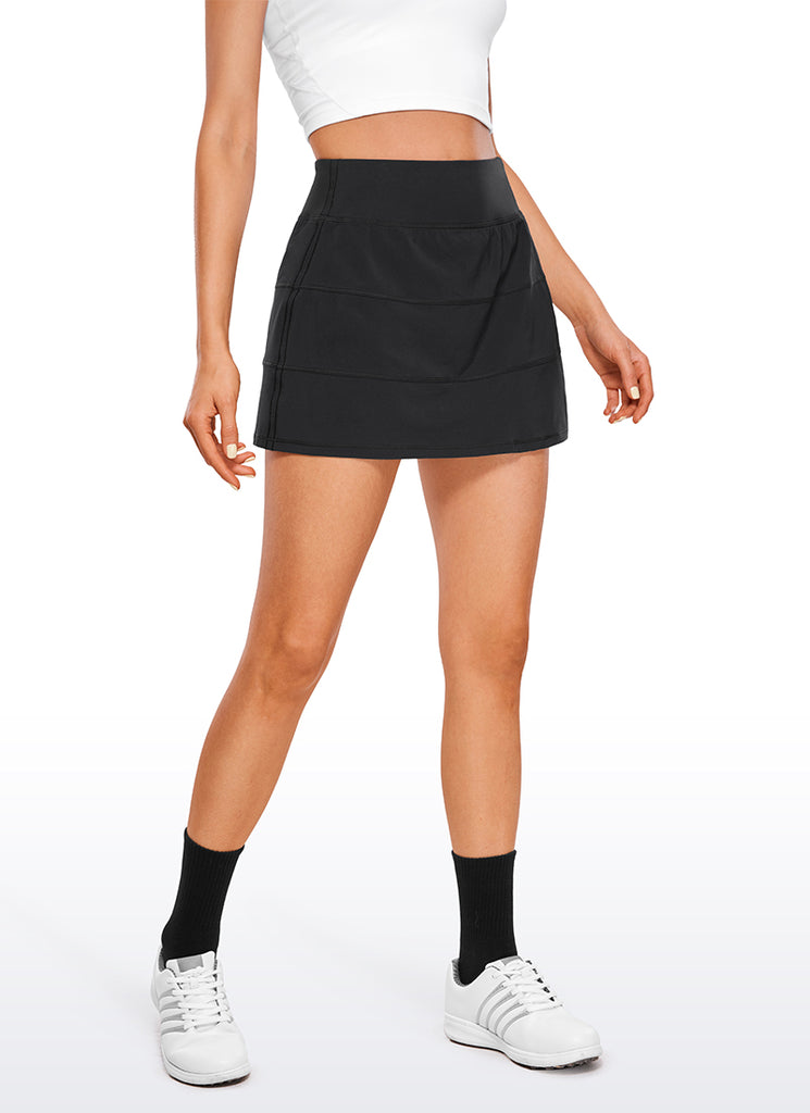 CRZ YOGA Women's Tennis Skort Feathery-Fit High Rise Tennis Skirt 14'' Deep Red