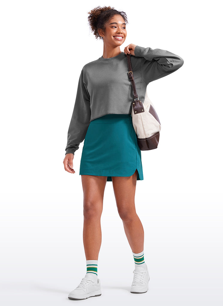 CRZ YOGA Women's High Rise Golf  Lined Skirt Casual Tennis Skorts 15'' Borealis Green