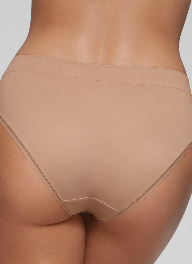 CRZ YOGA Softhold Women High Rise Breathable Bikini Underwear Pack Warm Beige 3pack