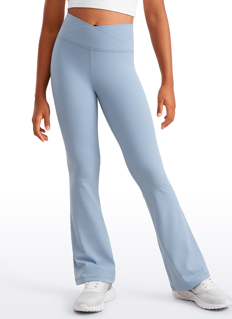 CRZ YOGA Girl's Active Sports Yoga Lounge Butterluxe Flare Leggings Cambric Blue