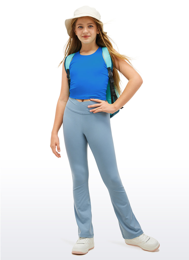 CRZ YOGA girl's Active Sports Butterluxe Racerback Tank Top Cambric Blue